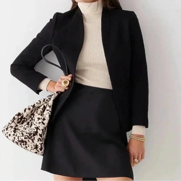 J. Crew 365 Black Stretch Twill Open Front Going Out Blazer Sz 4 - Picture 12 of 12